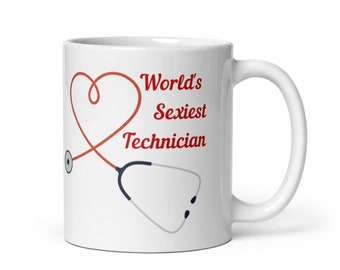 Valentine's Day Ambulance Technician Mug World's Sexiest Technician Mug