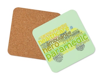Ambulance Words Paramedic Student ECA Technician Cork-back coaster