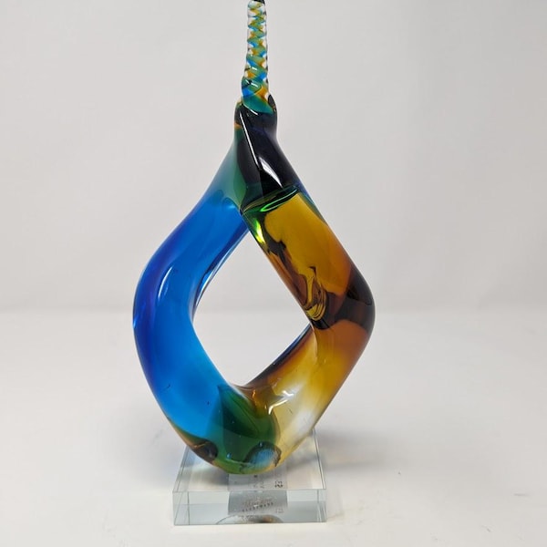 Sculpture d'art en verre de Murano Infinity des années 1970