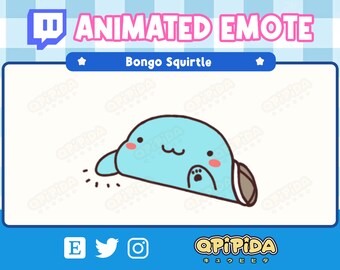 ANIMATED Squirtle Bongo Emote for Twitch and Discord ! Cute Chibi Kawaii Pokemon Animated Emote / Sticker for streaming