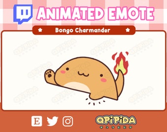 ANIMATED Charmander Bongo Emote for Twitch and Discord ! Cute Chibi Kawaii Pokemon Animated Emotes / Sticker for streaming