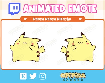 ANIMATED Pikachu Dance Emote for Twitch and Discord ! Cute Chibi Kawaii Pokemon Animated Emote for streaming - Yay / Happy / Dancing Sticker