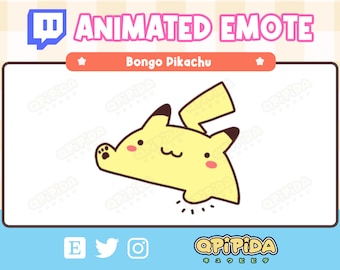 ANIMATED Pikachu Bongo Emote for Twitch and Discord ! Cute Chibi Kawaii Pokemon Animated Emote / Sticker for streaming