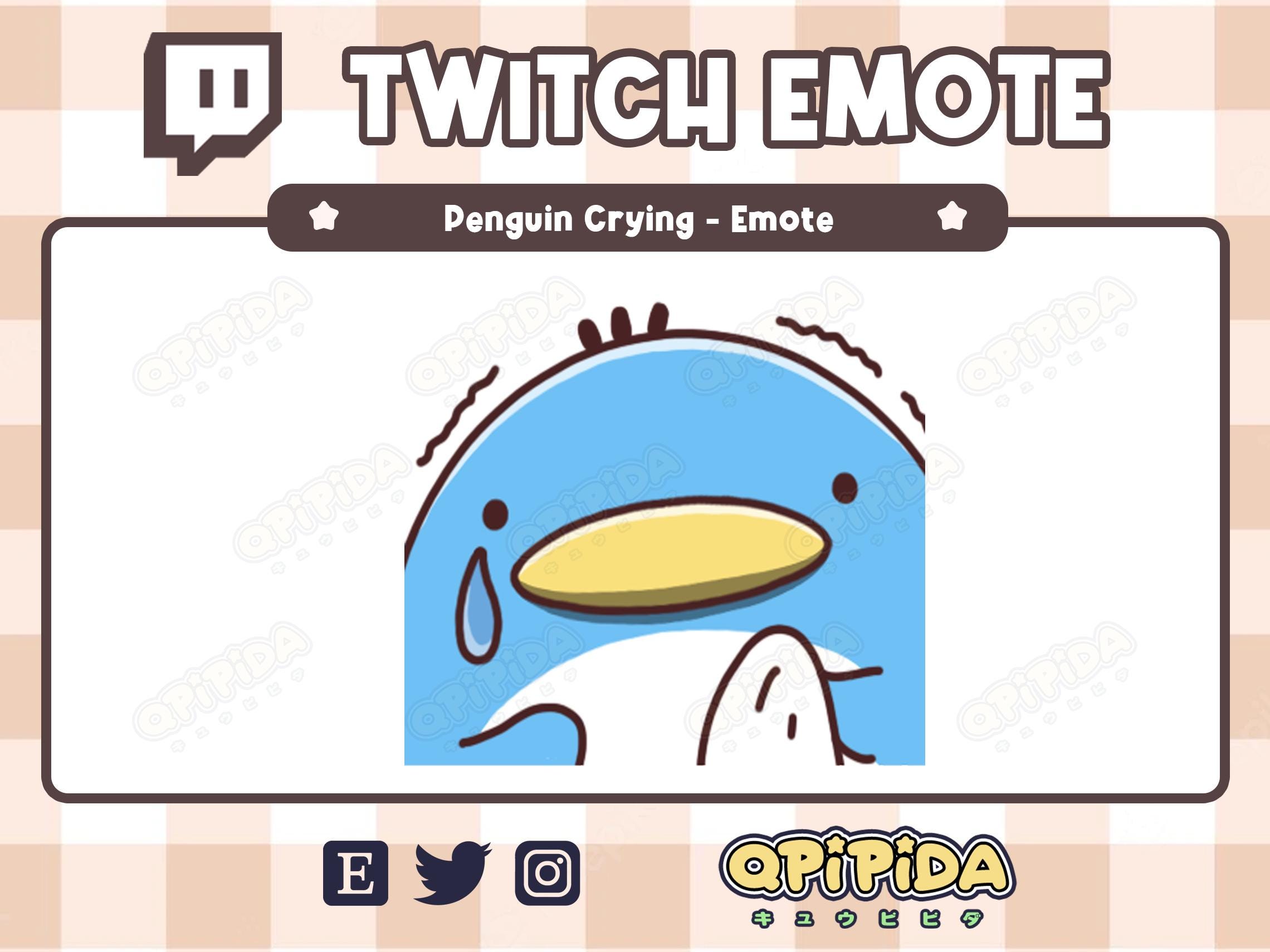 Crying Linux Penguin PENGUIN EMOTE (BLUE) - Crying Emote for Twitch (and Discord) | Cute ...