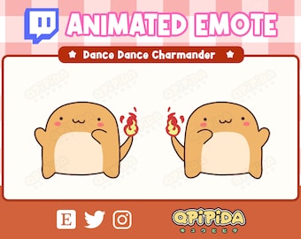 ANIMATED Charmander Dance Emote for Twitch and Discord ! Cute Chibi Kawaii Pokemon Animated Emote for streaming - Happy / Dancing Sticker