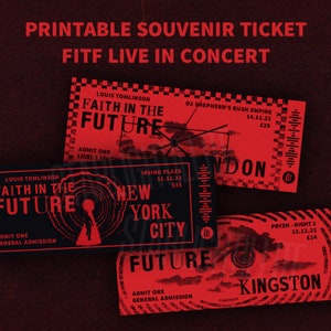 Billet FITF Live In Concert imprimable personnalisé - Louis Tomlinson Faith In The Future ONO Billet souvenir