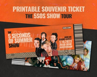 Custom the 5SOS Show Tour Printable Ticket - the 5 Seconds
