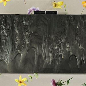 Personalized, Acrylic Black Pearl Clutch, Acrylic Clutch Bag, Evening Clutch