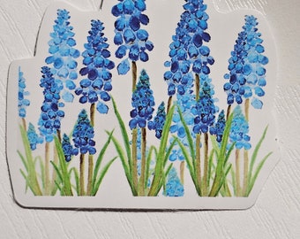 Blue Grape Hyacinth Flower | Laptop Stickers | Flower Stickers | Waterproof | Stanley Cup Stickers