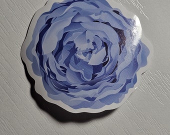 Blue Peony Stickers | Laptop Stickers | Flower Stickers | Waterproof | Stanley Cup Stickers