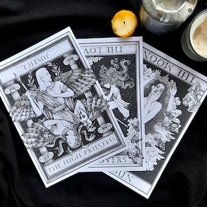 Griechische Mythologie Tarot Karten Illustrationen, 4er Set