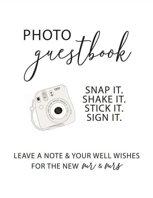 Photo Guest Book Sign Wedding Photo Guestbook Sign Photo Etsy