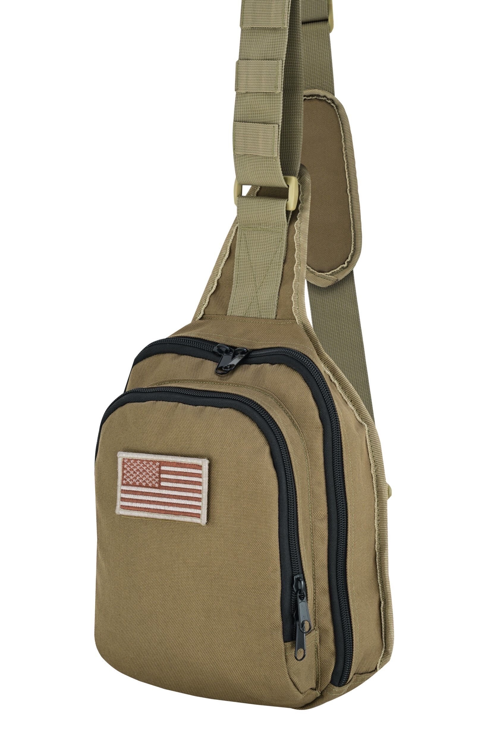 ArcEnCiel Tactical Sling Pack Military Molle Chest Crossbody Shoulder Bags Motorcycle Bicycle Assault Range Diaper Day Backpack With Patch Black