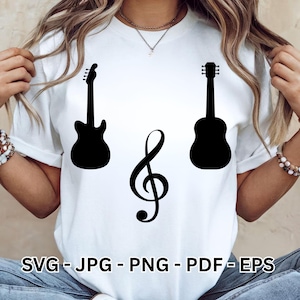 Music Instruments Clipart Bundle | Guitar Musical Notes Vector | Band & Melody Designs for Cricut File