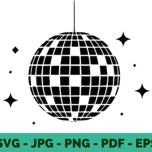 Diskokugel 70er / Discokugel Übertopf / Spiegelkugel / Discokugel Clipart / Discokugel 70er Jahre svg / Party svg / Cricut Datei