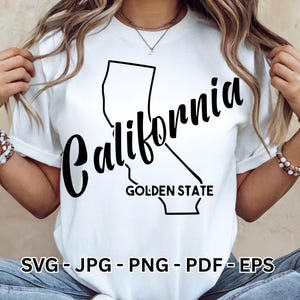 California SVG | Golden State | State Outline | Los Angeles | USA Map | Vector Clipart | Sublimation & Cricut File