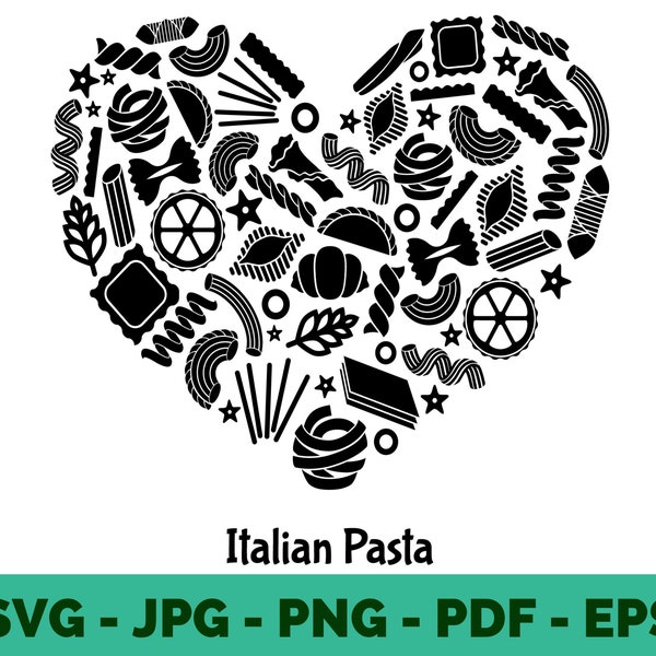Italian Food SVG / Spaghetti / Pasta / Clipart / Noodle / Macaroni / Italy / Lover / SVG / Vector / Cricut file
