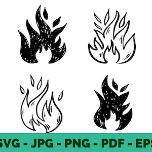 Fire Flames SVG Bundle | Flame & Bonfire Clipart for T-Shirt Printing, Sublimation Cricut | Vector Instant Download