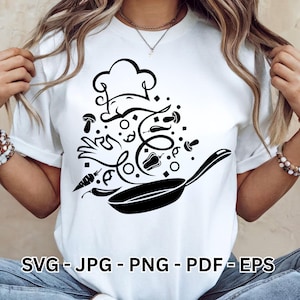 Chef SVG Design | Cooking Clipart | Culinary Kitchen Vector & Sublimation | T-Shirt Design Cricut Cut File