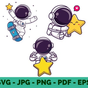 Lindo paquete de astronauta Svg estrella svg niño astronauta paquete svg cosmonauta svg espacio svg linda estrella svg