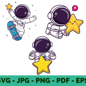 Cute Astronaut bundle Svg star svg kid astronaut svg bundle cosmonaut svg space svg cute star svg