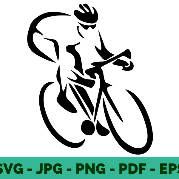 Bicycle SVG / Cyclist / Cycling / Silhouette / Bike / Sport / Clipart / Tshirt  Design / Vector / Cricut File