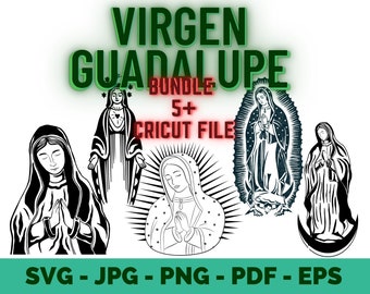 Virgen de Guadalupe SVG Bundle for Cricut | Layered Virgin Mary Catholic Designs | Instant Digital Download