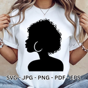 Black Woman SVG | Black Girl Magic | Queen Boss Lady Design | Afro Diva Clipart | Black Lives Matter T-Shirt Cut File | Cricut Silhouette
