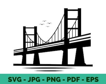 Golden Gate Bridge SVG | San Francisco | California | USA | Landmark | Clipart | Vector | Sublimation | Cricut File