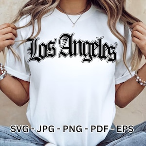 Retro Los Ángeles SVG California Thug LA City America svg Clipart Descarga digital instantánea para sublimación Cricut