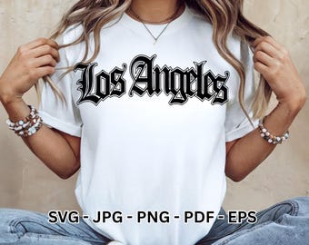 Retro Los Angeles SVG PNG | California Chicano Thug Life LA City Clipart | Cricut Sublimation Cut File Instant Download