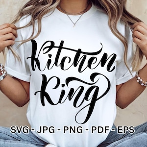 Chef SVG | Kitchen King Funny Quote & Lettering Clipart | T-Shirt Design Vector for Sublimation Cricut