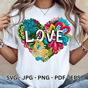 ラブクリップアート | バレンタインクリップアート | ハート | バレンタインデー | PNG | ラブTシャツデザイン | バレンタインギフト | Cricutファイル