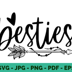 Bestfriend SVG | Besties Clipart & Friendship Quote for Valentine’s Day | Love Vector Bundle for Cricut | Instant Download