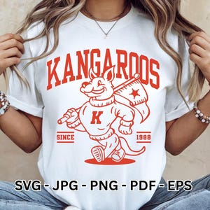 Retro Kangaroo SVG | Vintage Australia Mascot Clipart | Boxer Roo T-Shirt Vector Design Cricut Sublimation Digital Download