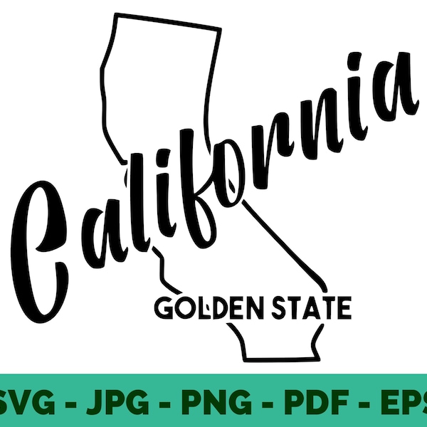 California SVG / State / Outline / Map / Golden State / Los Angeles / USA / Vector / Clipart / Sublimation / Cricut file
