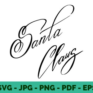 Signature réaliste du père Noël / Signature du père Noël svg / Svg du père Noël / Signes du père Noël / Signature du père Noël / Fichier Cricut