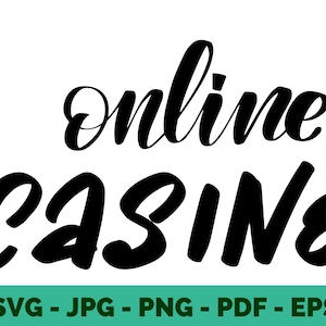 Online Gamer SVG | Casino Online and Gambling Clipart | Poker Lettering T-Shirt Design | Vector for Cricut File