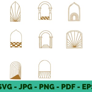 Boog SVG-collectie | Clipart- en bordontwerpen boog | Boogvorm-SVG&#39;s voor Cricut | Digitale download
