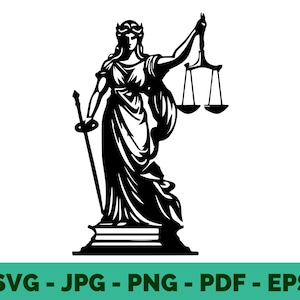 Justice Scales SVG / Legal / Justice / Courthouse / Tribunal / Law / Lady Justice / Judge / Gavel / Clipart / Vector / Cricut file