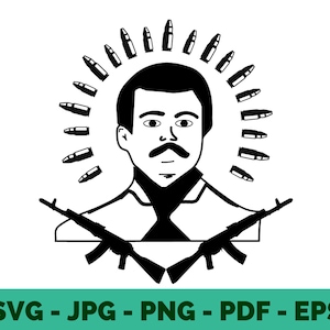 Jesus Malverde SVG / Malverde / Mexico / Mexicaans / Narcos / Religieus /Cannabis / Vector / Clipart / Cricut / Silhouet