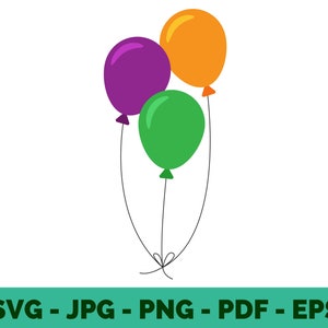 Balloon Clipart PNG | Party Decor Vector | Birthday Celebration Sublimation Design | Cricut Cut File