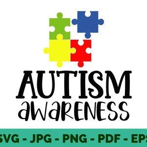 Autism SVG | Autism Awareness Puzzle Clipart for T-Shirt Printing & Cricut | Vector Instant Download