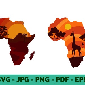 Mapa de África Clipart / Mapa de África / Arte africano / Vector / Clipart / PNG