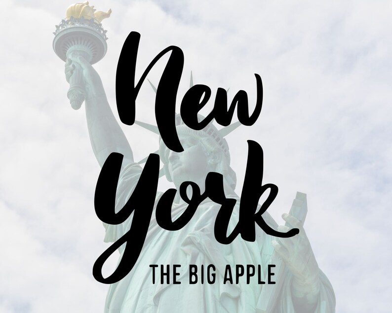 New York SVG Bundle NY State Outline, Big Apple, City Lettering Tshirt