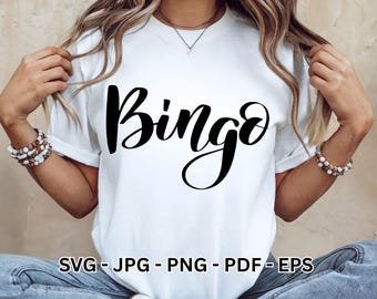 Bingo Queen Player Games Clipart Vector Design Digital Download for Cricut Sublimation T-Shirts SVG