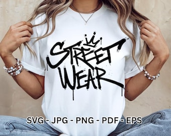 Streetwear SVG American Graffiti Art Clipart, Urban Street Vector Design for Cricut Sublimation Cut Files