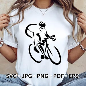 Silueta de bicicleta SVG, diseño vectorial, archivo de corte para impresión de camisetas, descarga digital para sublimación Cricut