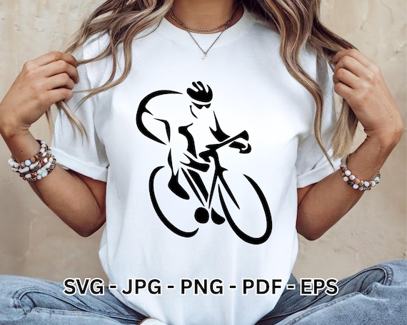 Bicycle SVG PNG | Cycling Silhouette Bike Clipart Vector Design | T-Shirt Cricut Sublimation Cut File Digital Download