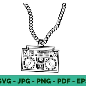 Blink Blink SVG / Raper / Biżuteria / Gangster / Złoty łańcuszek / Błyszczący naszyjnik / Pieniądze / Hip-Hop / Rap / Bandyta / Clipart / Wektor / Cricut